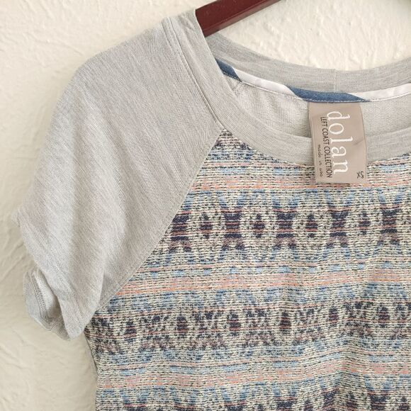 Anthropologie Dolan Printed Skirted Top XS Grey - Picture 2 of 5